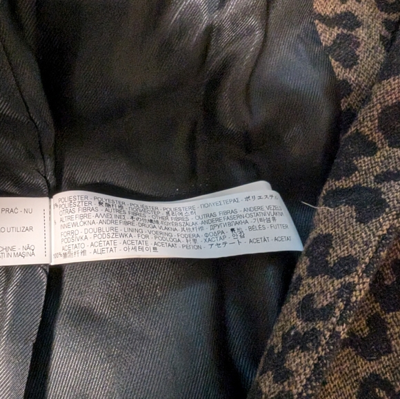 Zara Women's Brown & Black Leopard Print Double Breasted Wool Blend Jacket XS - Picture 8 of 9